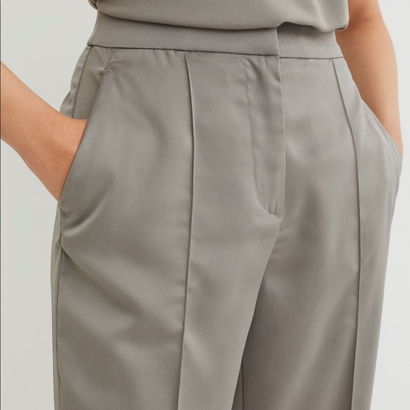 NWT H&M silver gray satin joggers size 8 - Picture 2 of 8